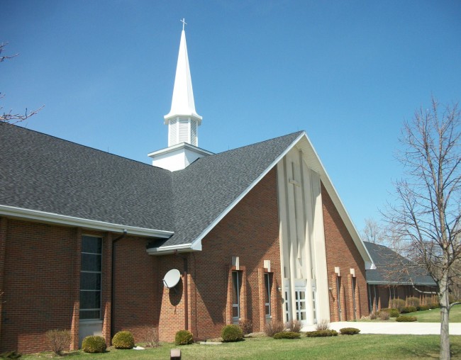 Front entrance of St. John's Lutheran Church